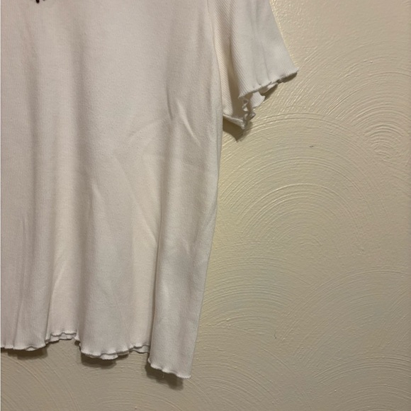 Alfred Dunner White Tee with Embellished Neckline - Picture 6 of 7